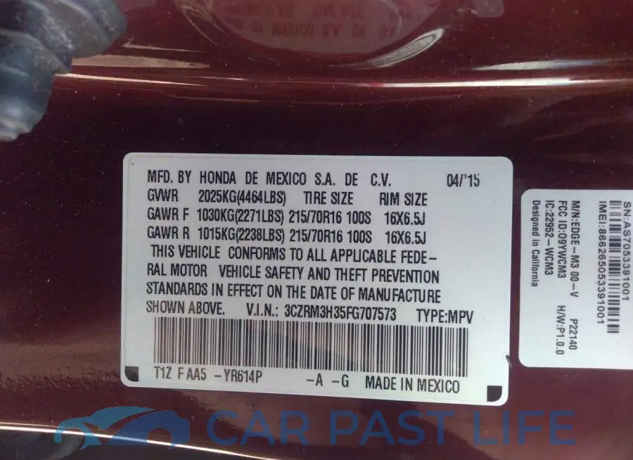 3CZRM3H35FG707573# 9