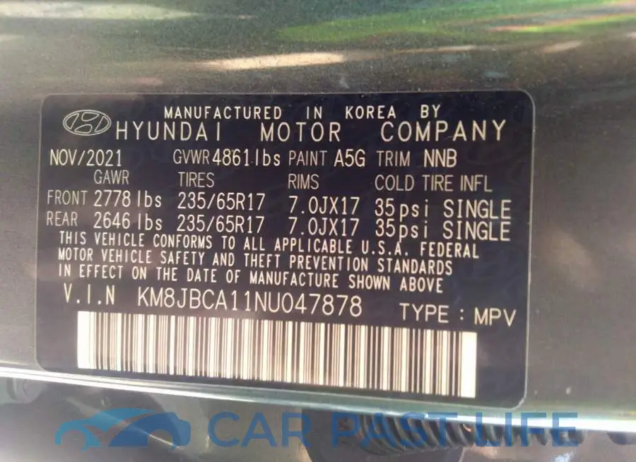 KM8JBCA11NU047878# 9