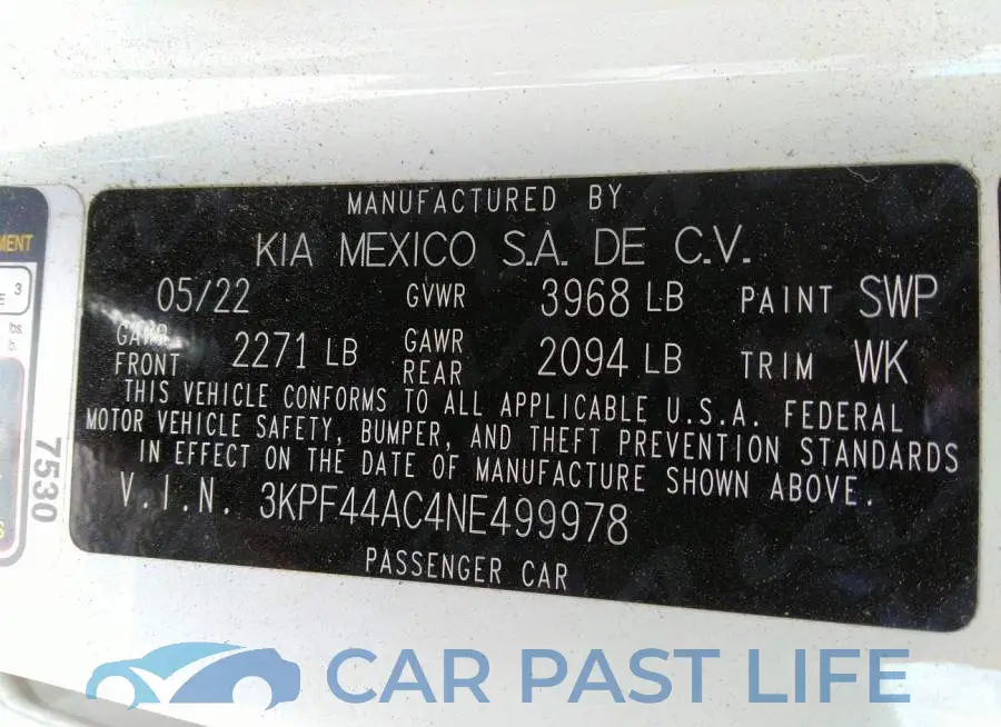 3KPF44AC4NE499978# 9