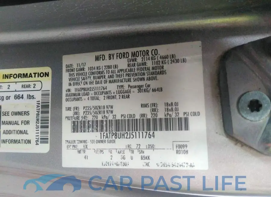 1FATP8UH2J5111764# 9