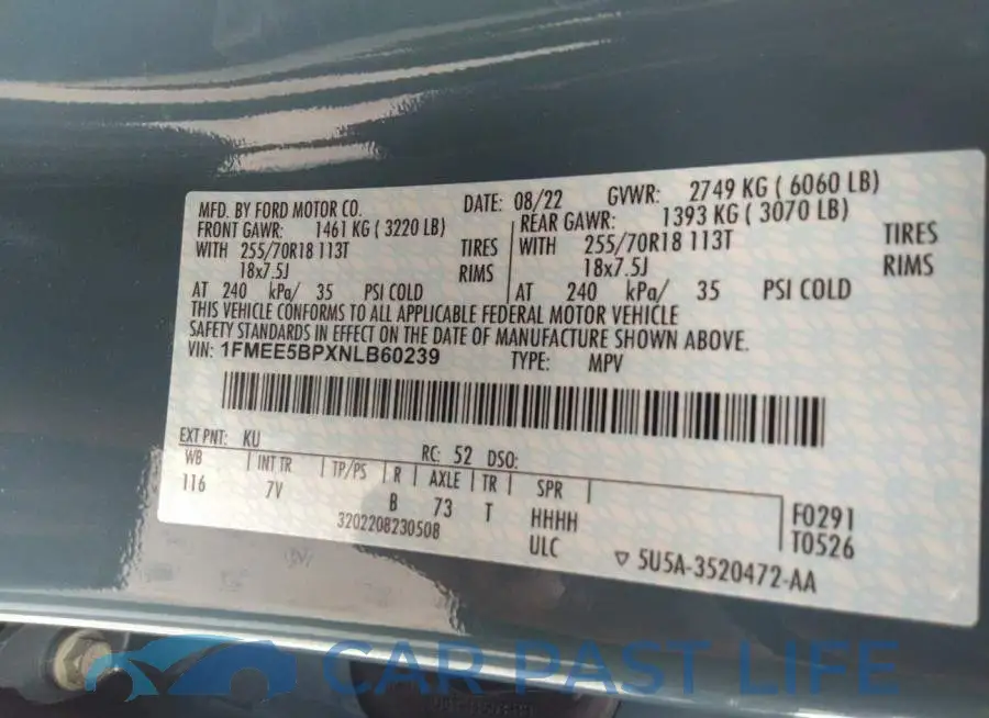 1FMEE5BPXNLB60239# 9