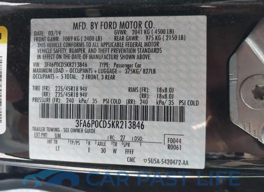 3FA6P0CD5KR213846# 9