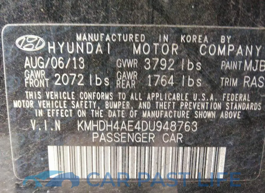 KMHDH4AE4DU948763# 9
