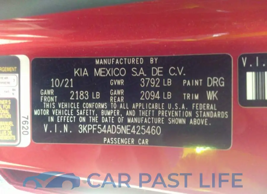 3KPF54AD5NE425460# 9