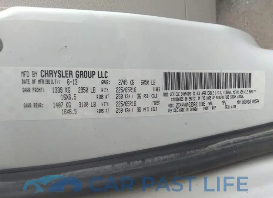 2C4RVAAG3DR819185# 9