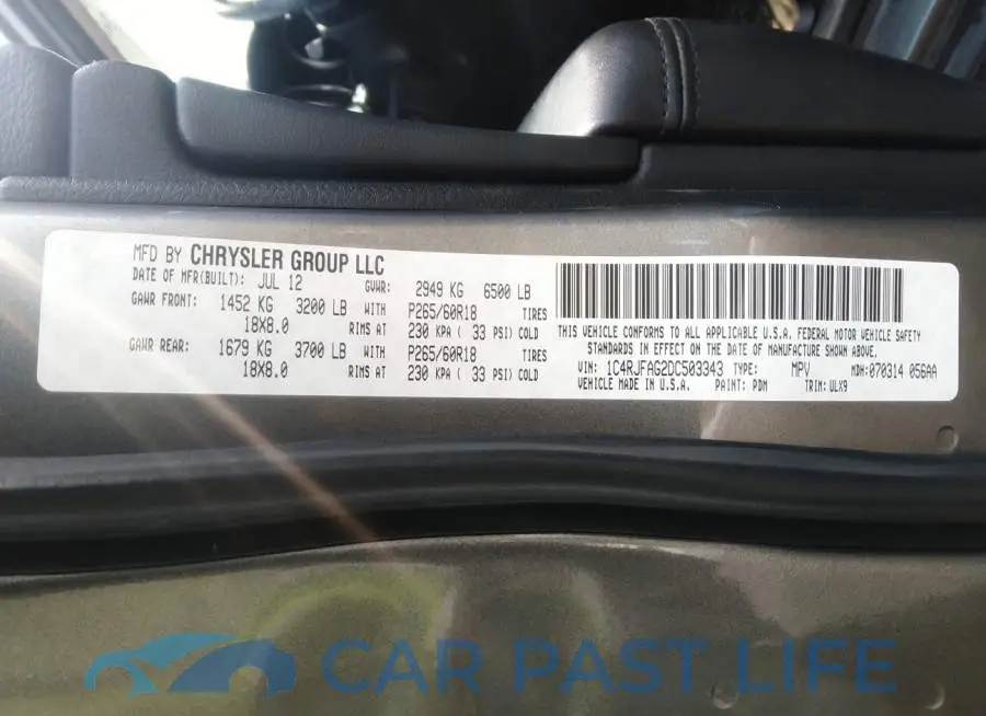 1C4RJFAG2DC503343# 9
