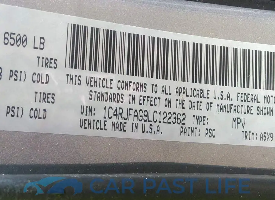 1C4RJFAG9LC122362# 9