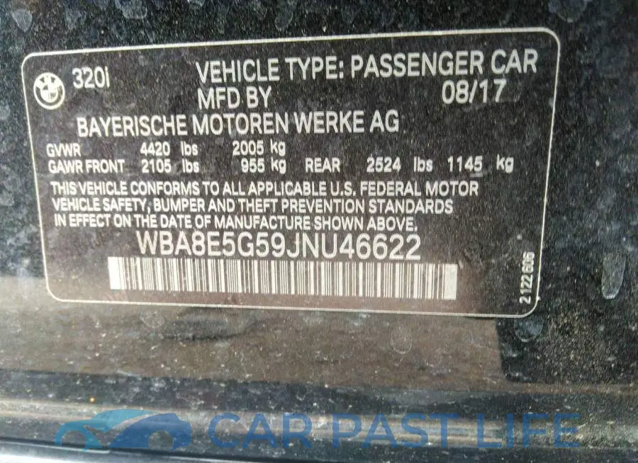 WBA8E5G59JNU46622# 9