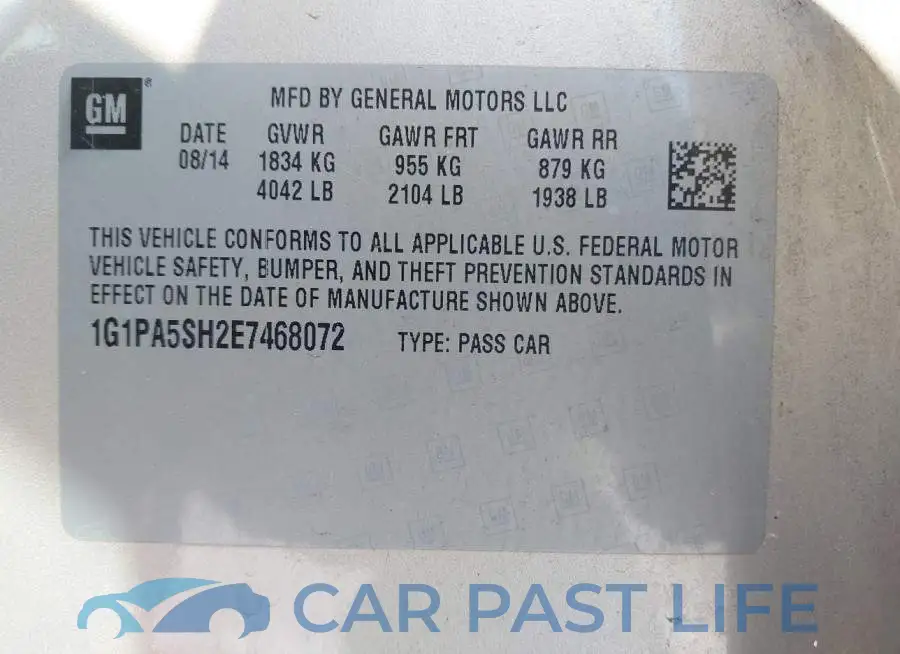 1G1PA5SH2E7468072# 9