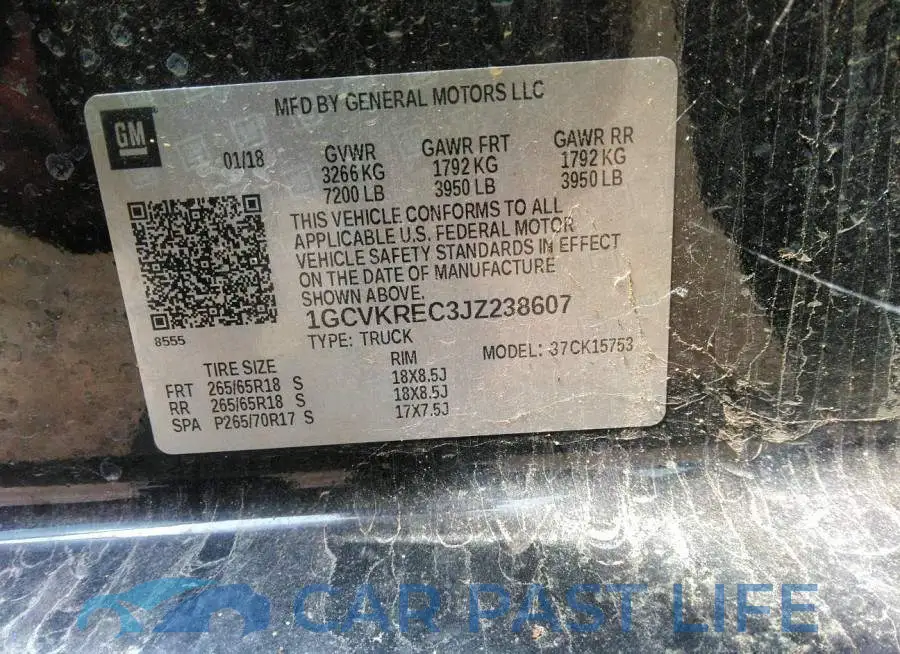 1GCVKREC3JZ238607# 8