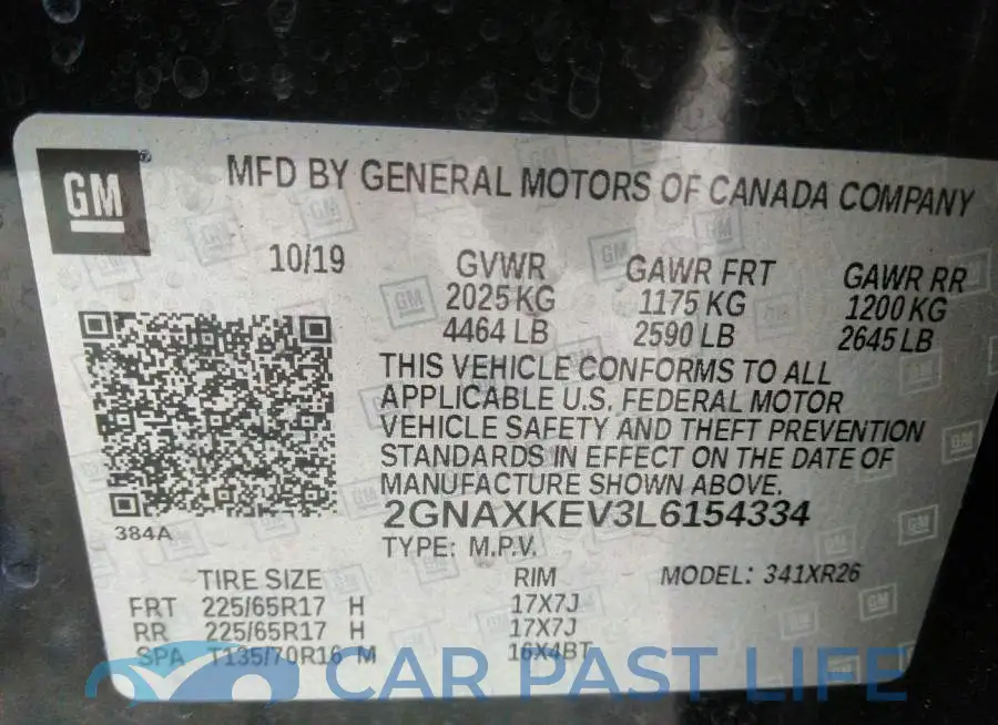 2GNAXKEV3L6154334# 9