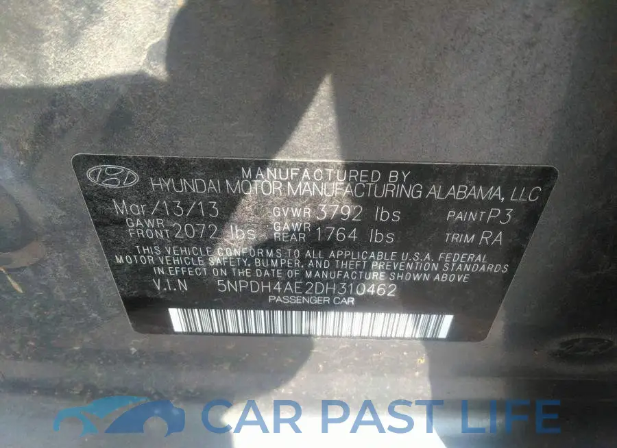 5NPDH4AE2DH310462# 9