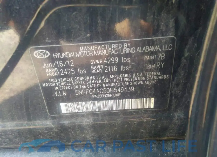 5NPEC4AC5DH549439# 9