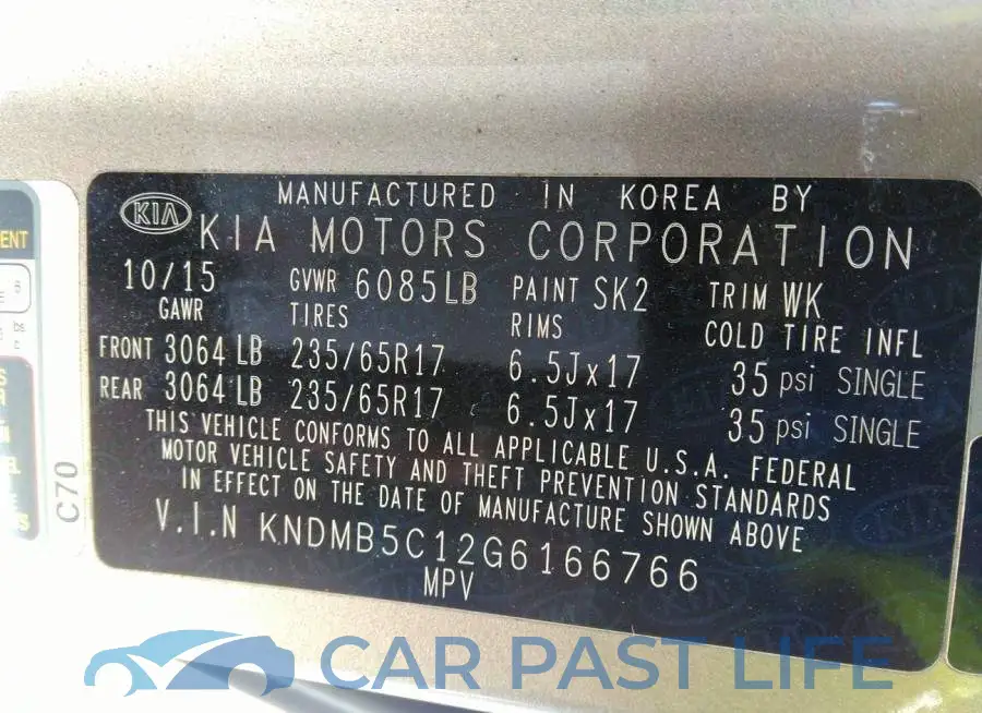 KNDMB5C12G6166766# 9