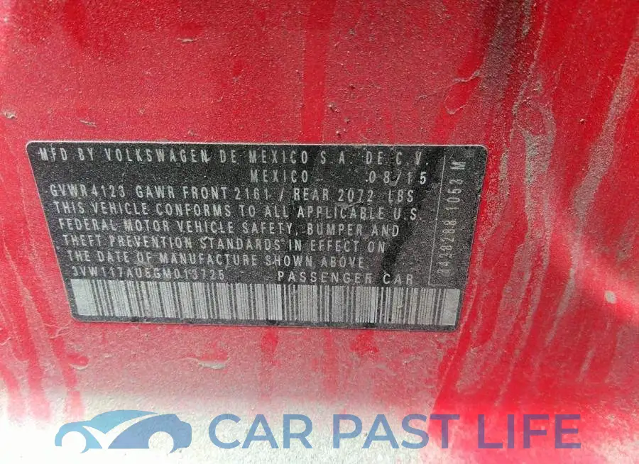 3VW117AU8GM013725# 9