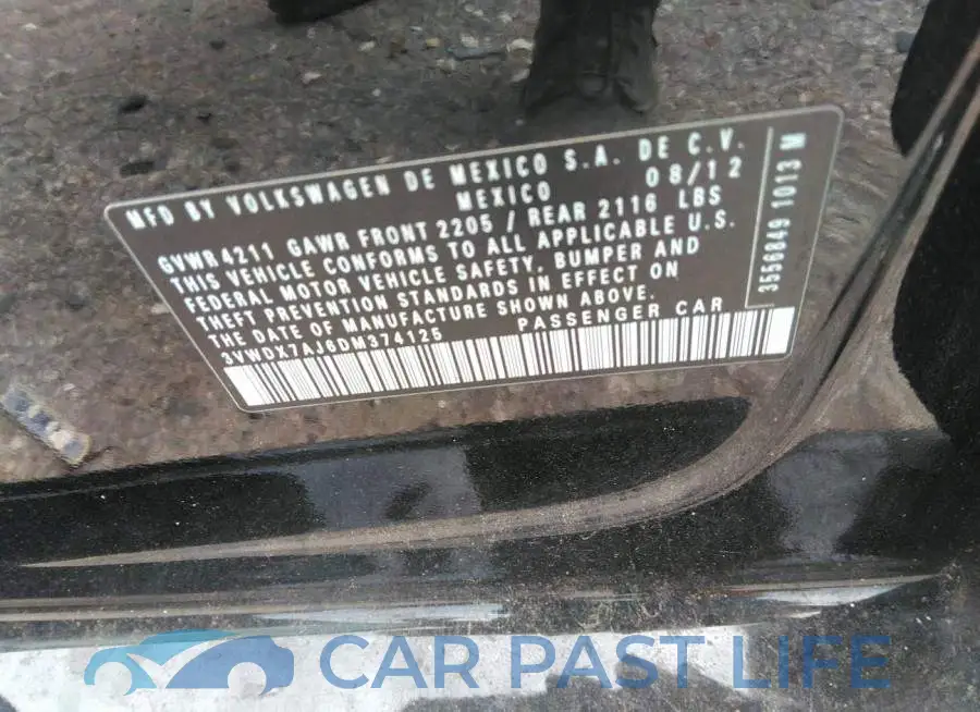 3VWDX7AJ6DM374125# 9
