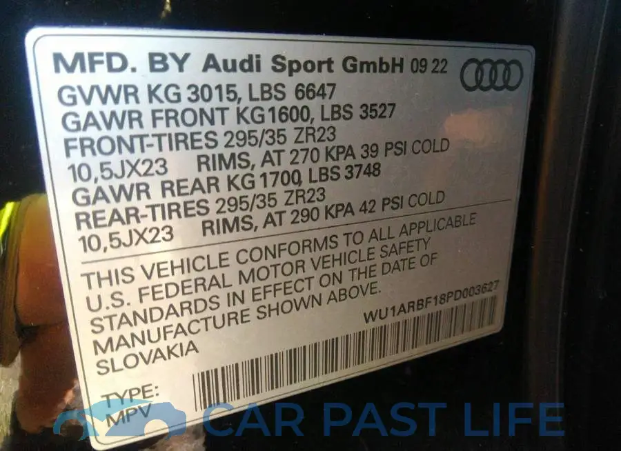 WU1ARBF18PD003627# 9