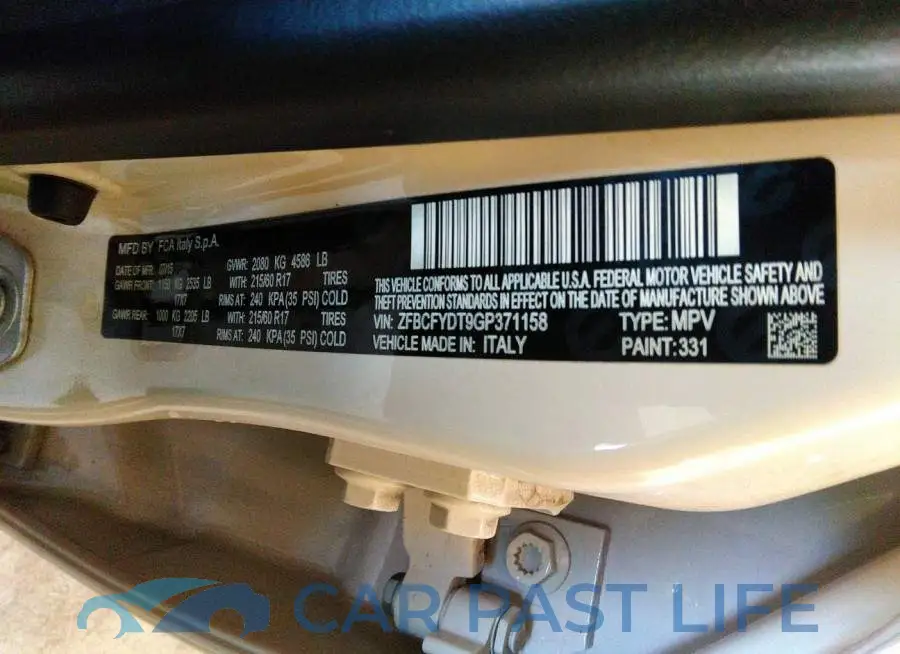 ZFBCFYDT9GP371158# 9