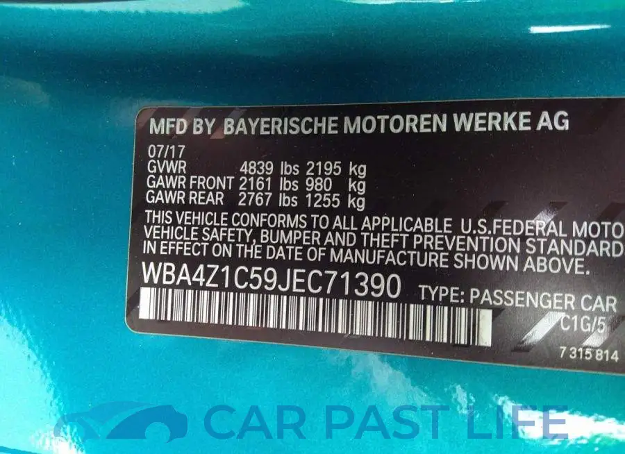 WBA4Z1C59JEC71390# 9