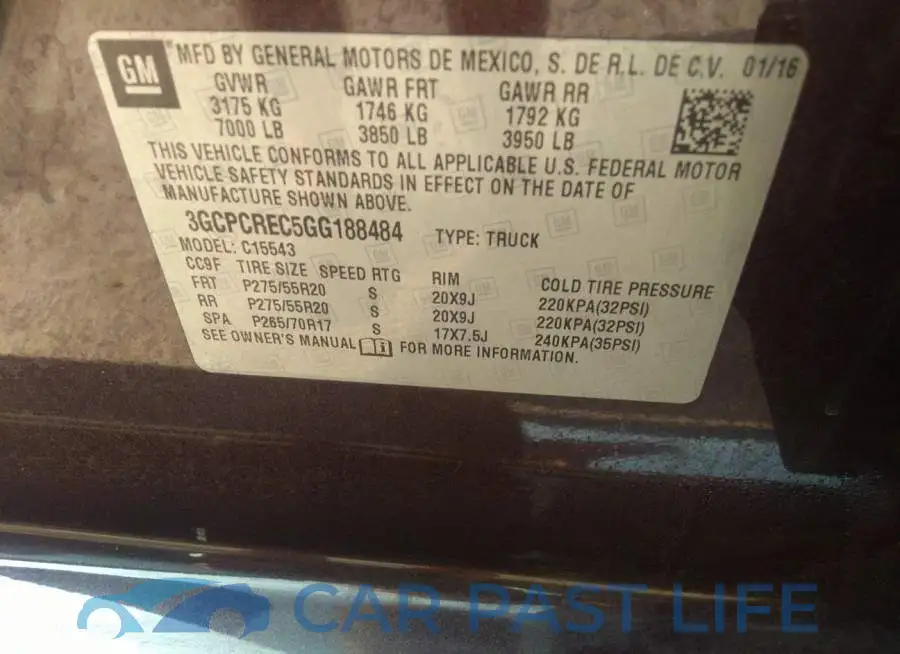 3GCPCREC5GG188484# 9