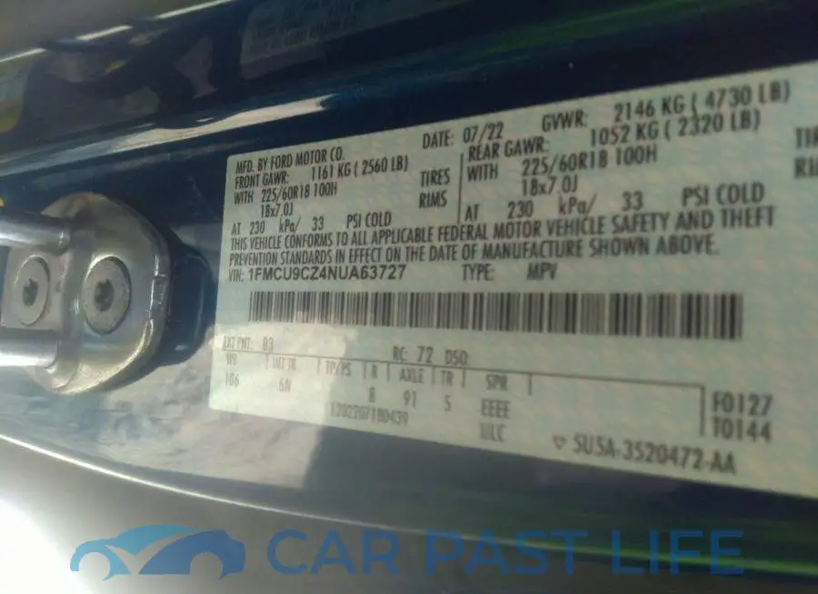 1FMCU9CZ4NUA63727# 9
