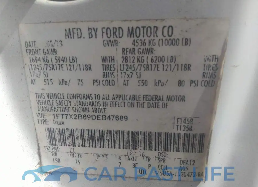 1FT7X2B69DEB47689# 9
