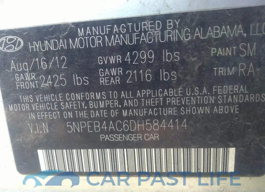 5NPEB4AC6DH584414# 9