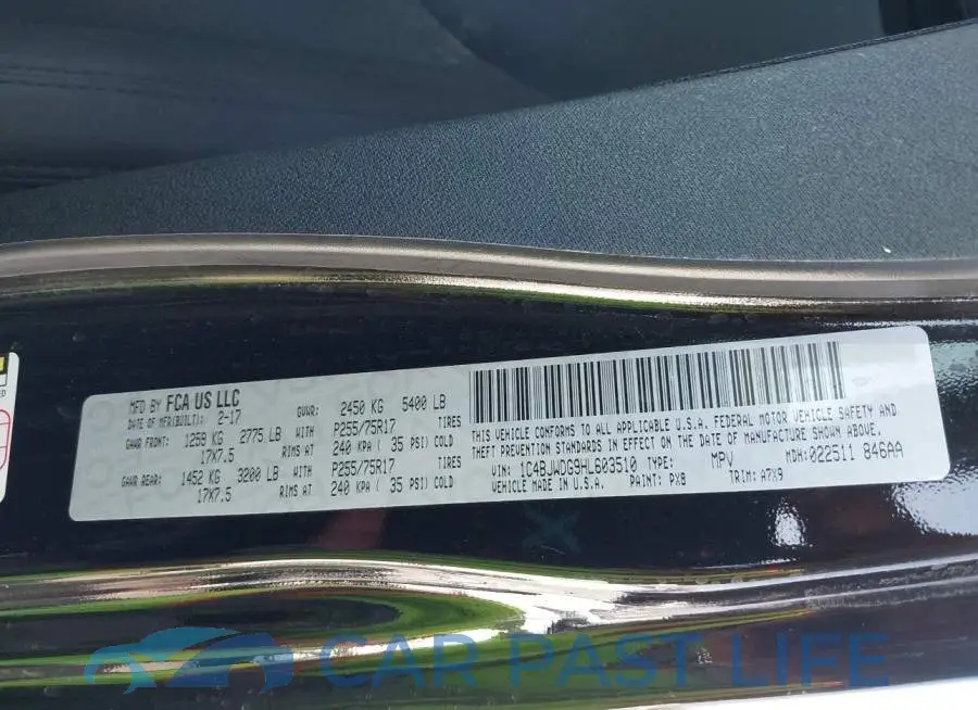 1C4BJWDG9HL603510# 9