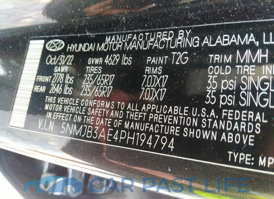 5NMJB3AE4PH194794# 9