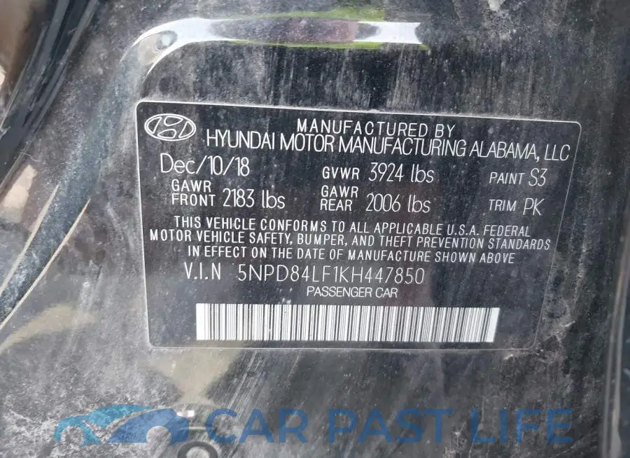 5NPD84LF1KH447850# 9
