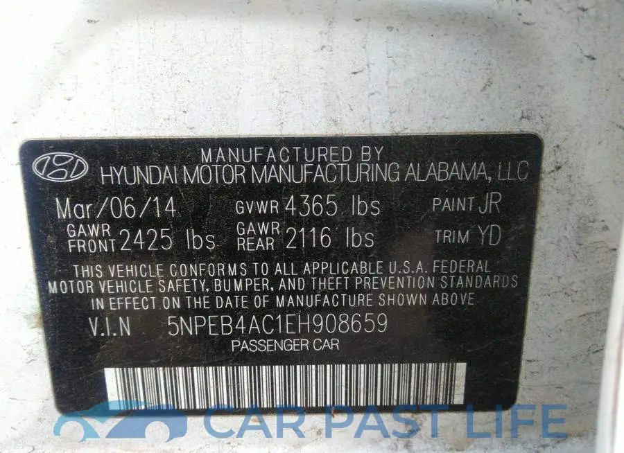5NPEB4AC1EH908659# 9
