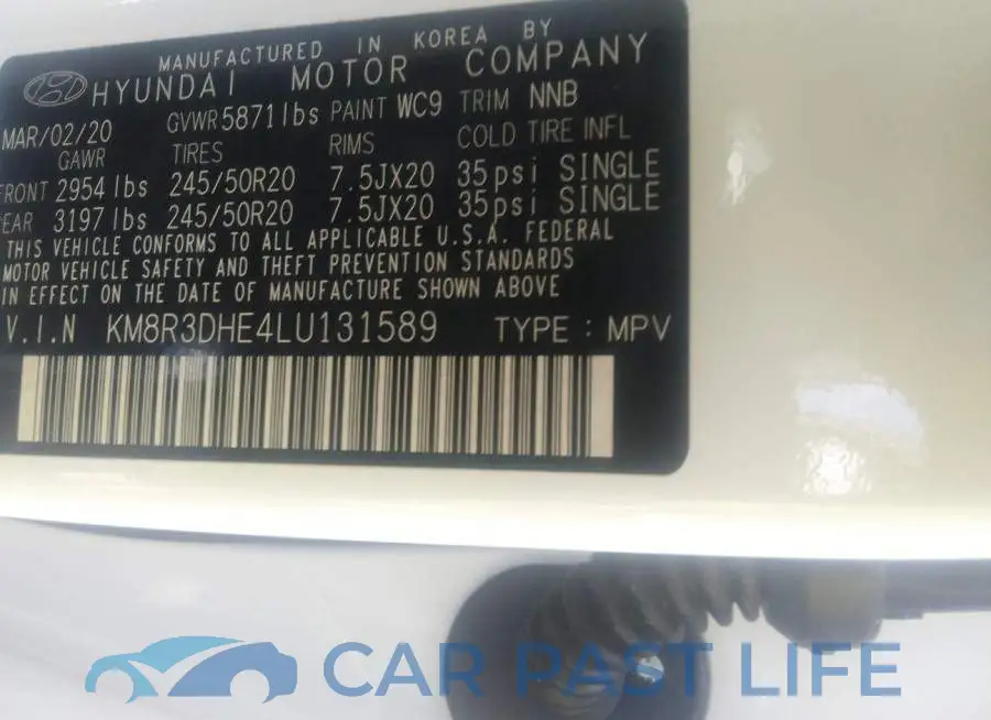 KM8R3DHE4LU131589# 9