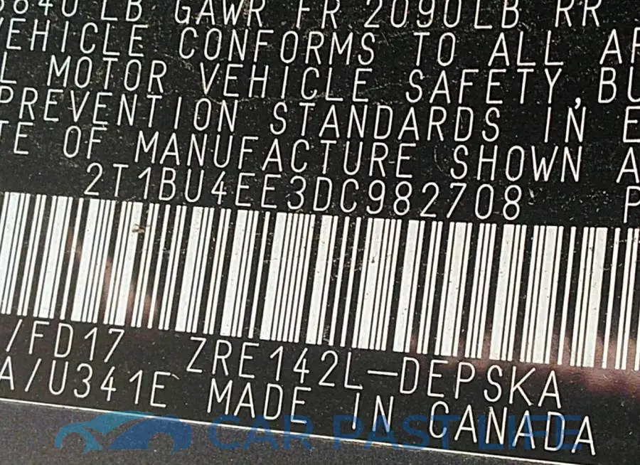2T1BU4EE3DC982708# 9