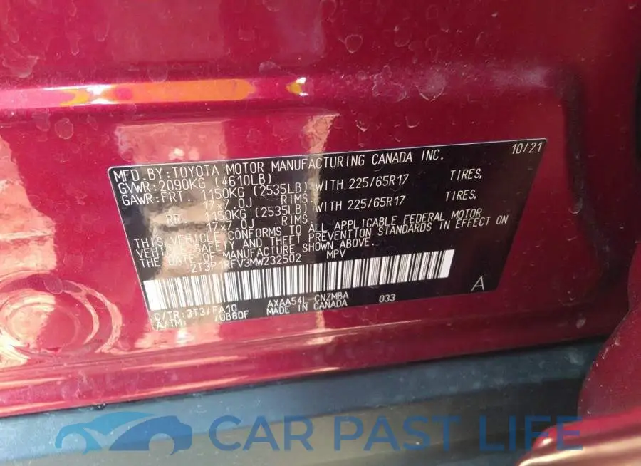 2T3P1RFV3MW232502# 9