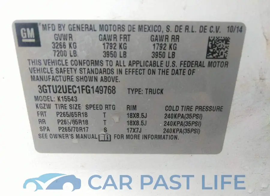 3GTU2UEC1FG149768# 9