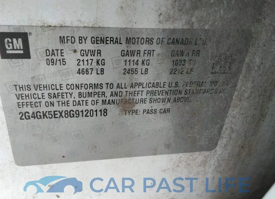 2G4GK5EX8G9120118# 9