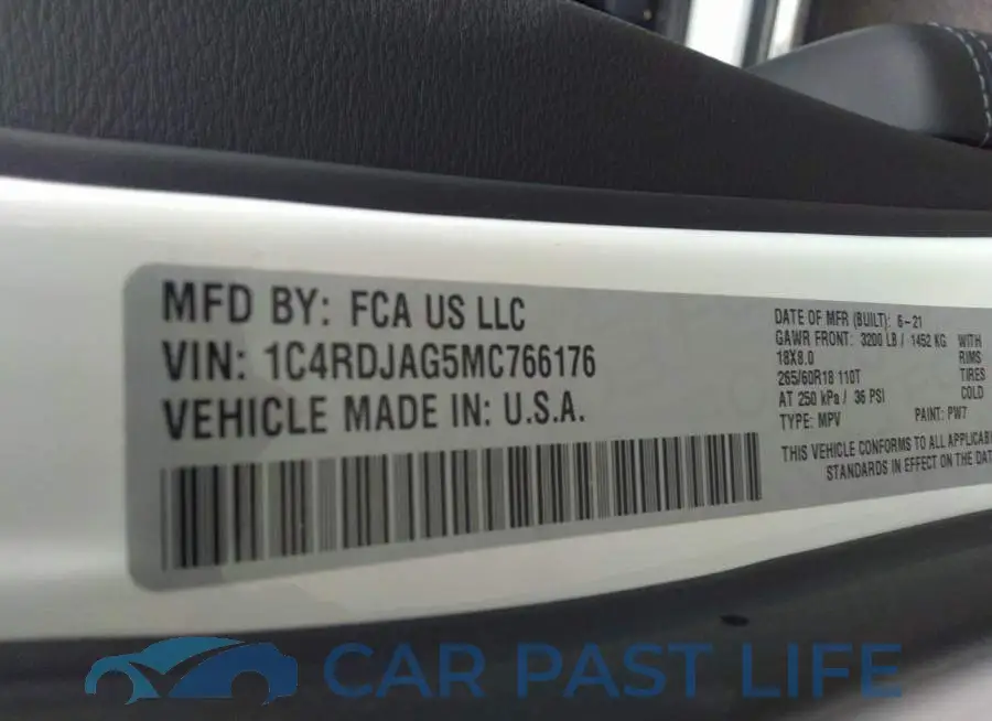 1C4RDJAG5MC766176# 9