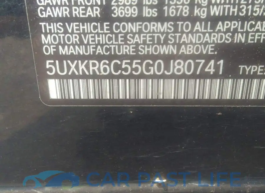 5UXKR6C55G0J80741# 9