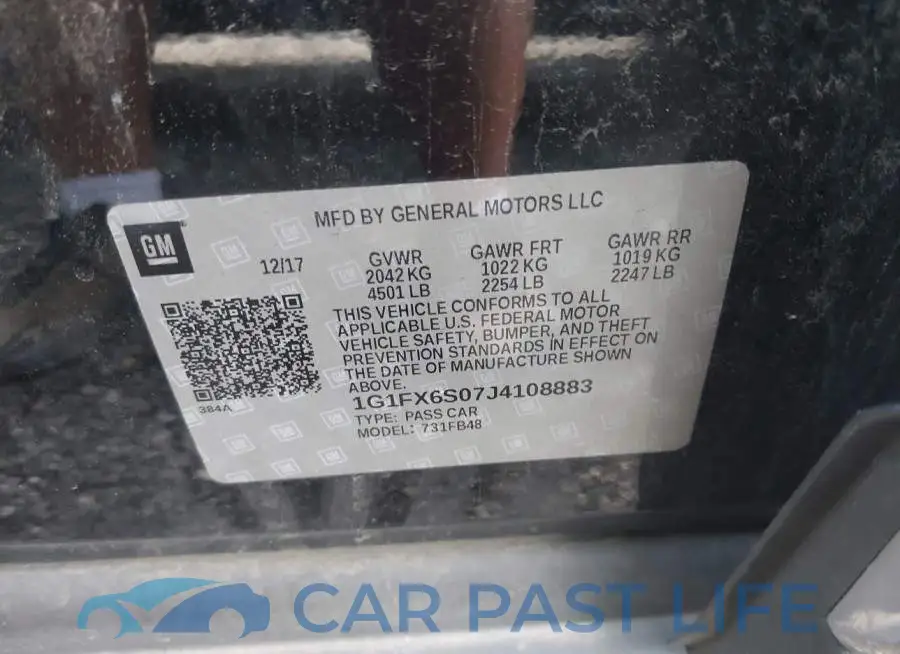 1G1FX6S07J4108883# 9