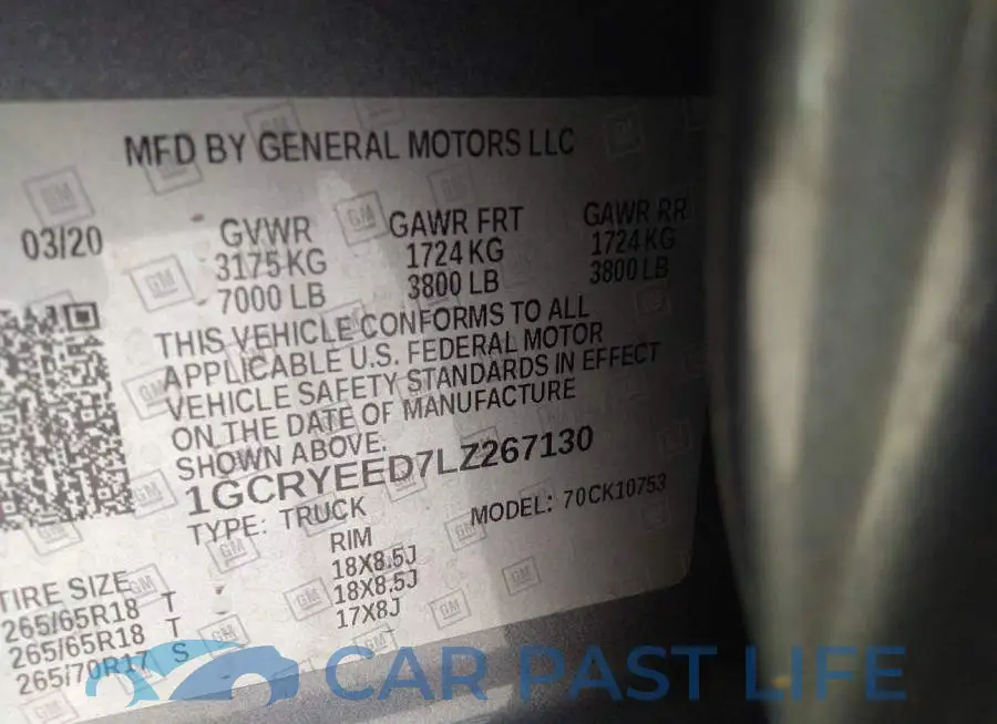 1GCRYEED7LZ267130# 9