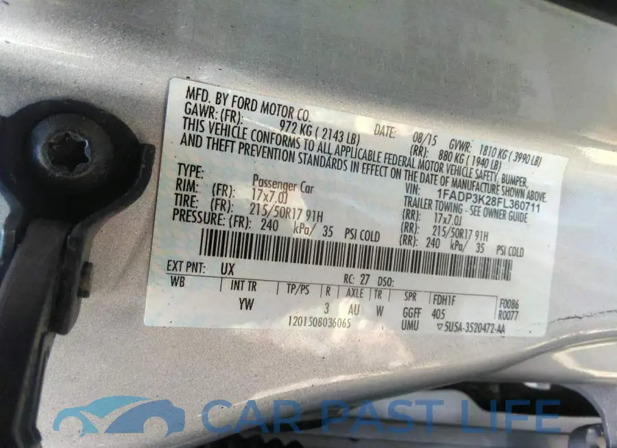1FADP3K28FL360711# 9
