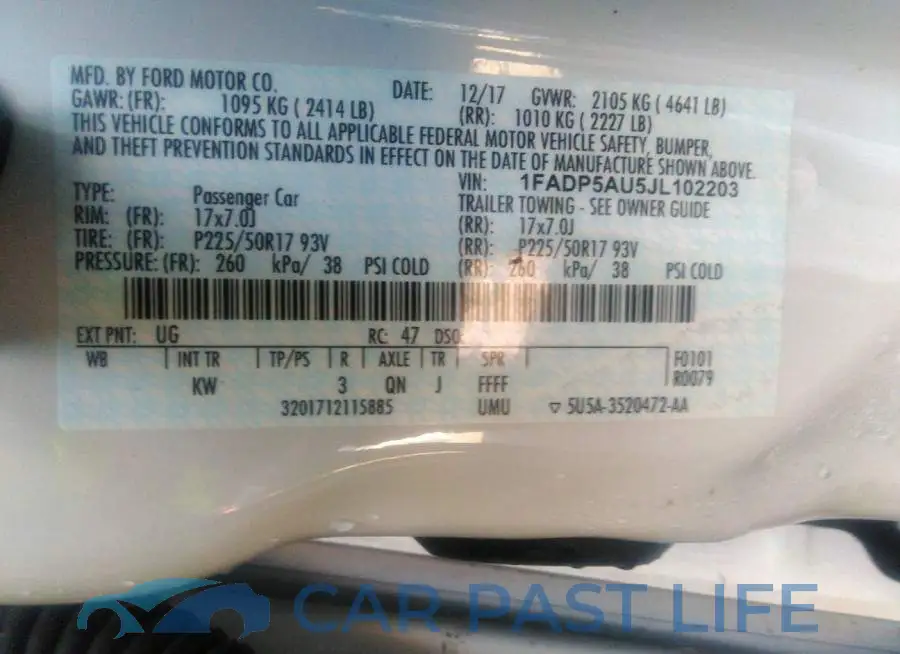 1FADP5AU5JL102203# 9