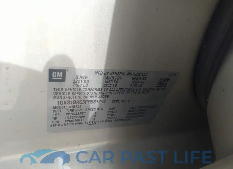 1GKS1BKC5FR531258# 9