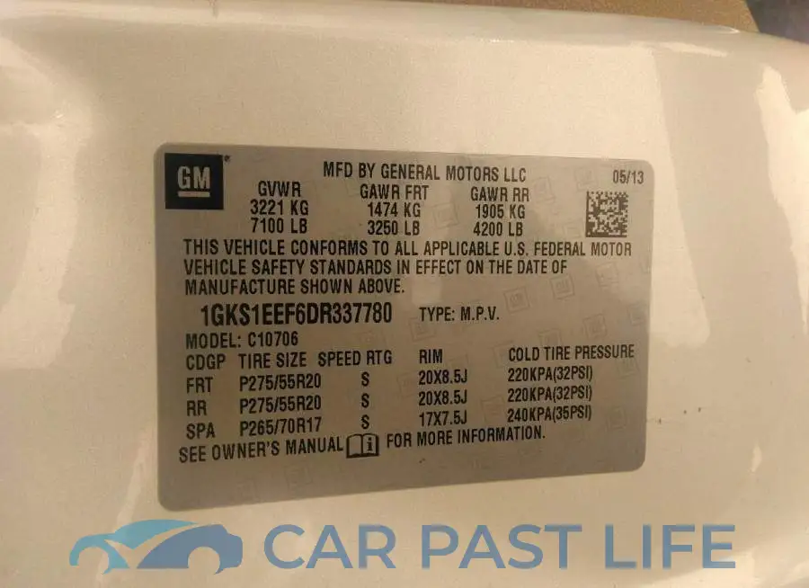 1GKS1EEF6DR337780# 9