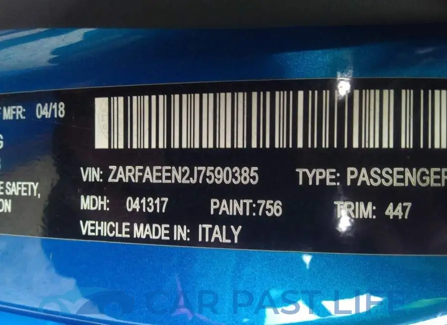 ZARFAEEN2J7590385# 9