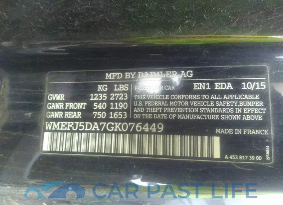 WMEFJ5DA7GK076449# 9