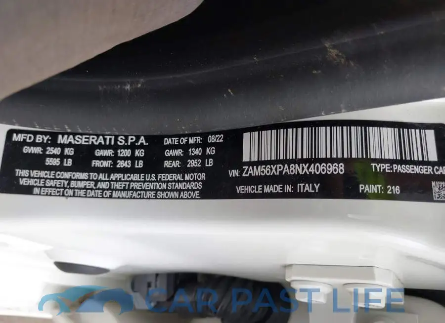 ZAM56XPA8NX406968# 9