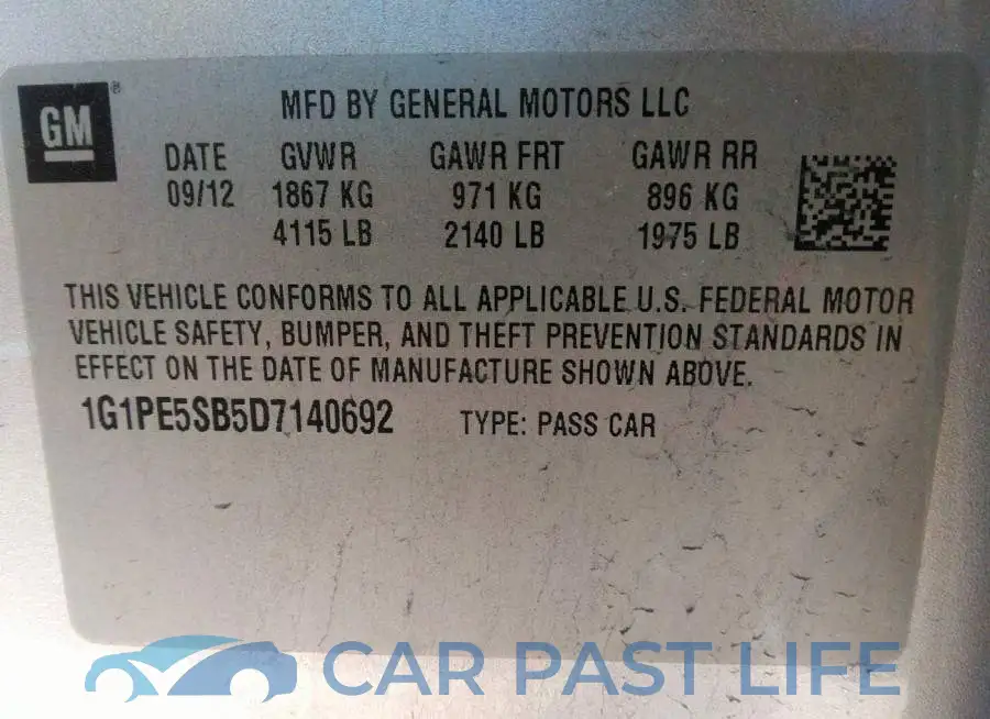 1G1PE5SB5D7140692# 9