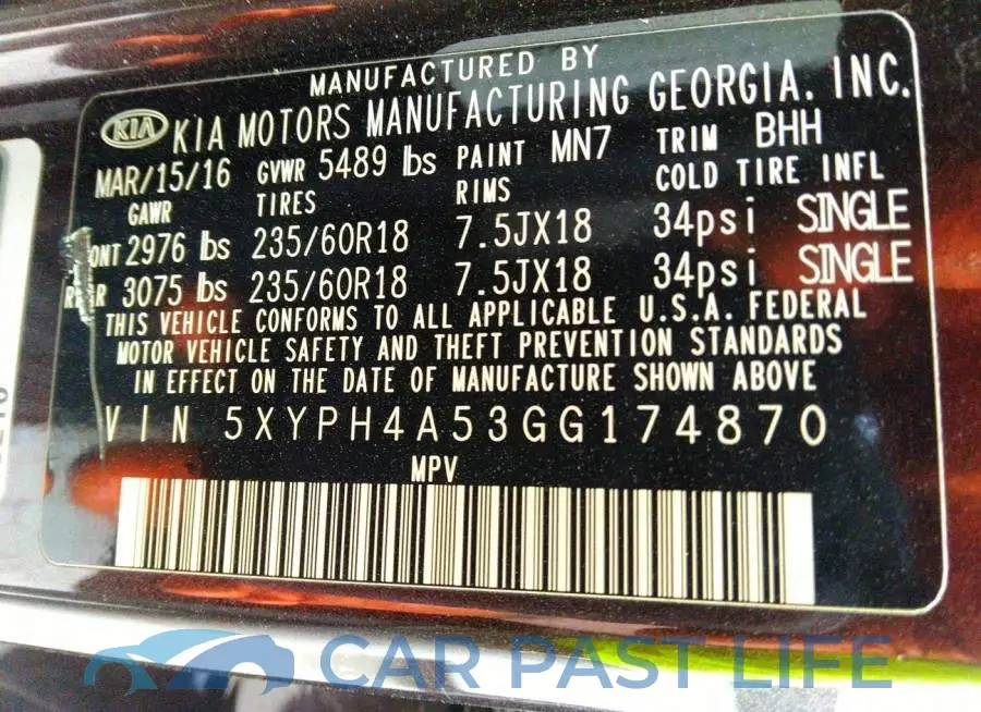 5XYPH4A53GG174870# 9