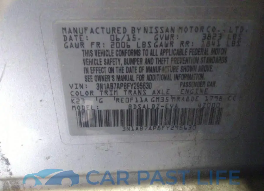 3N1AB7AP8FY295630# 9